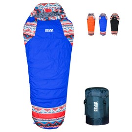 Sleeping Bag 1200g Mixed Cotton Lightweight Waterproof Sleeping Bags for Adults 3 Seasons Spring Summer Fall Mummy for Backpacking Camping Hiking Traveling and Home Use (Blue)