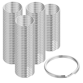 Key Chain Rings 25mm, 100 Pieces Split Keychain Ring Metal Round Key Ring Bulk Keyrings for Crafts Home Keys Organization