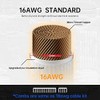AsiaHorse 16AWG Snowseries Cable con Funda para Fuente de alimentación,