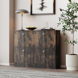 MIRROTOWEL Shoe Cabinet,Hidden Slim Narrow Shoe Rack Cabinet with 4 Drawers for Entryway, Foyer,Hallway,Bedroom,Original Wood Color