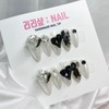 Black Aurora Princess Handmade Nail Tips - Short Oval /