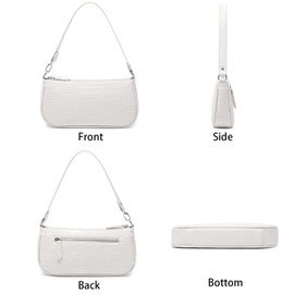 Right 20 Women's Handbag Small Shoulder Bag White Women's PU Leather Shoulder Bag Woman Vintage Shoulder Mini Handbag Clutch Purse Messenger Bag, White, Retro, beige, Retro