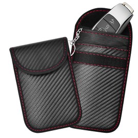 Bolsa para llavero, Bloqueo de Señal RFID para Coche, Protector de Jaula Faraday, Bolsa Antirrobo, Seguridad de Viaje, Textura de Fibra de Carbono