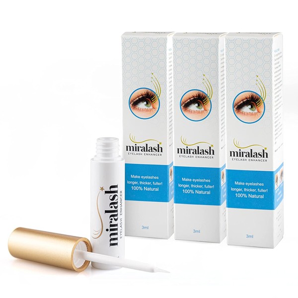 Miralash Eyelash Serum | Conditioner for Eyelashes 3 ml | Serum for Long Density Eyelashes | Eyelash Growth and Eyelash Extension | Eyelashes Growth Serum (3 ml) (Pack of 3)