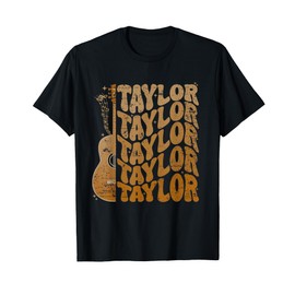 Taylor First Name I Love Taylor Girl Groovy 80's Vintage T-Shirt