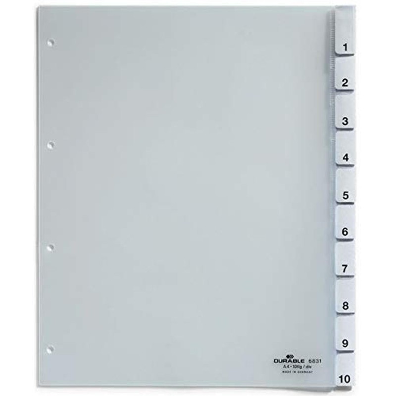 Durable 682219 Index Plastic with Blank Tabs 15 Parts Transparent