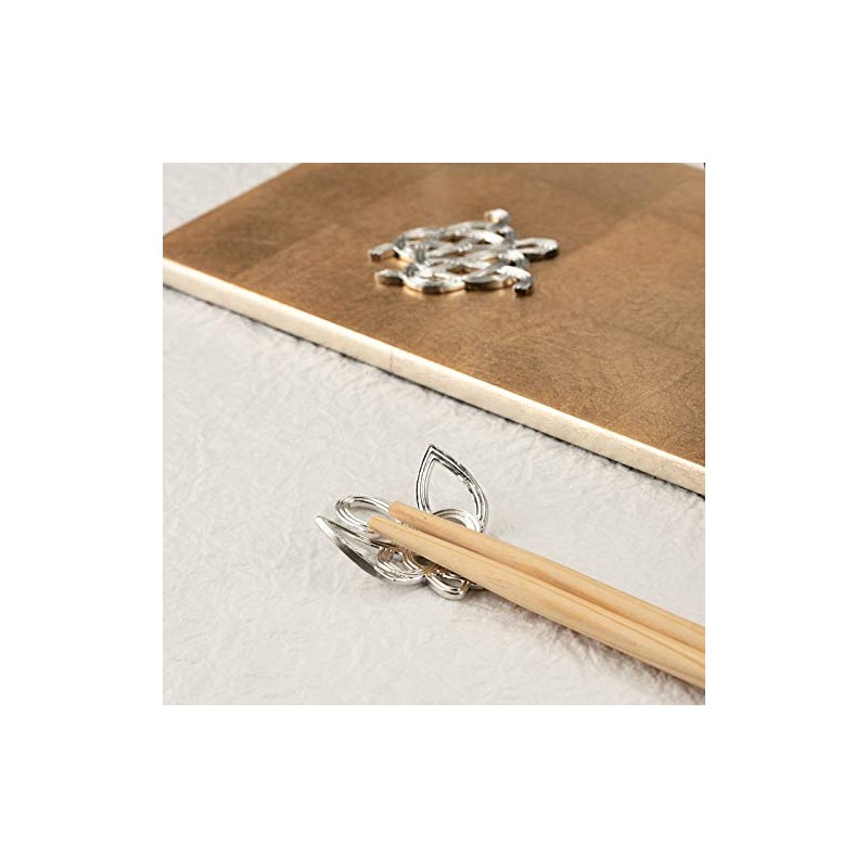 Nosaku Chopsticks Rest - Crane Turtle [100% Tin] 502000