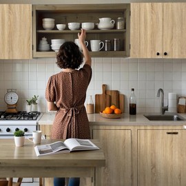 Abyssaly Light Wood Grain Contact Paper - Wooden Peel and Stick Countertops - Removable Self Adhesive Vinyl Wrap Counter Top Cover Waterproof Wall Paper Sticker Decoration 15.7''x118''