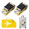 ZOUIQSS 2 Pack Adjustable Luggage Straps,Heavy Duty Suitcase Belts,Luggage Tag