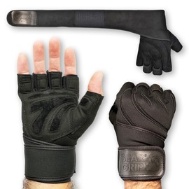 BEAR GRIP - weight lifting gloves with wrist support wraps (X-Large)