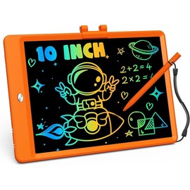 Lcd-Writing-Tablet-for-Kids 10 Inch, Toddler Toys for 3 4 5 6 7 8 Year Old Boy Birthday Gift Ideas, Erasable Drawing Pad Doodle Board Learning Toy Christmas Gifts for Girls Boys (Blue) - Colour: Orange