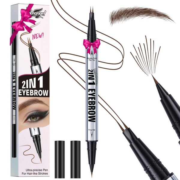 Eyebrow Pen, Waterproof 2-in-1 Dual-Ended Microblading Eyebrow Pencil Upgraded Eye