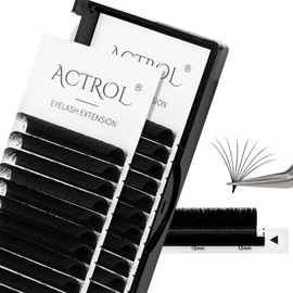 ACTROL Easy Fan Lashes Eyelash Extensions 0.07 C 60° Curl 18mm Mixed Tray Mink Volume Premade Russian Lashes 3D-20D Withstand 100℃