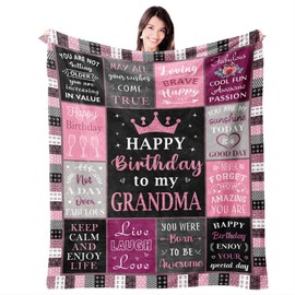 Mosslink Grandma Birthday Gifts, Birthday Gifts for Grandma, Gifts for Grandma Birthday Unique, Grandma Gifts for Birthday, Grandmother Birthday Gifts, Happy Birthday Gift for Grandma Blanket 60"x50"