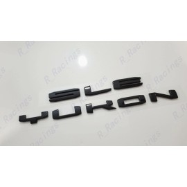 GMC OVERLAY Gloss Black Rear Yukon SLE Letters Emblem 2021-2023 GMC Yukon Yukon XL