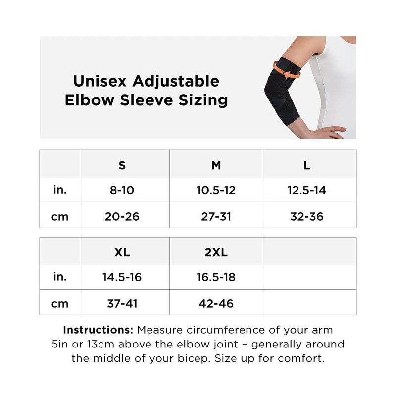 Tommie Copper Pro-Grade Compression Elbow Sleeve, Unisex, Men & Women,