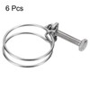 sourcing map 6Pcs Double Wire Hose Clamp, 48-55mm Adjustable Stainless