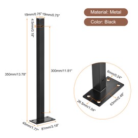 uxcell Floating Shelf Brackets, 2pcs 14"(350mm) Industrial Metal Brackets for Shelves Wall Mounted Shelf Supports, Black