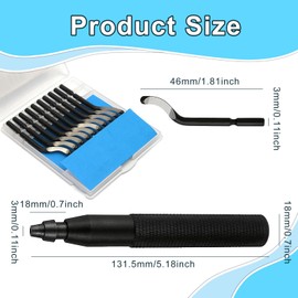 11 Pcs Deburring Tool with 10 High Speed Steel Rotary Burr Removal Blades for 3D Printing,360° Rotating Pipe Deburring Tool Precision Edge Burr Removal,Deburring Tool Ideal for Metal, Resin, PVC Pipes