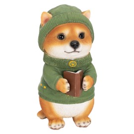 Devalier cb014c Figure, Dog, Shiba Inu, Figurine, Interior Gardening, Ornament, Made of Resin, Knit Hat, Birthday Gift, Perfect Gift for Women