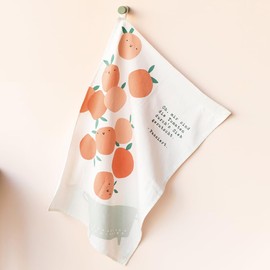 Grafik-Werkstatt 63921 Tea Towel | 100% Cotton | Drying Towel Kitchen with Funny Saying | Heute Radish die Welt