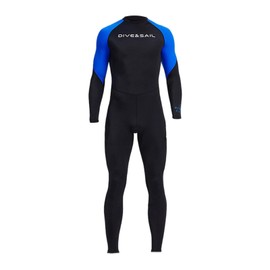 Premium Mens Back Zip Full Body Diving Wetsuit Water Sports and Surfing, blue, XL