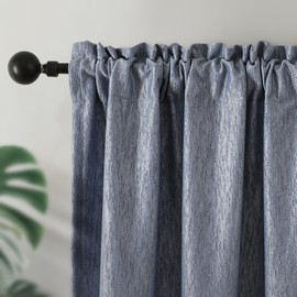Joydeco Blue Blackout Curtains 96 Inches Long 2 Panels Set, Thermal Insulated Drapes for Living Room Bedroom, Rod Pocket Living Room Window Curtain(Light Blue,52'' Wx96'' L)