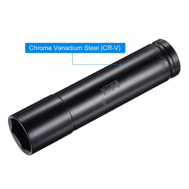 sourcing map 1/2" Drive by 27mm Deep Impact Socket, Heat-Treated