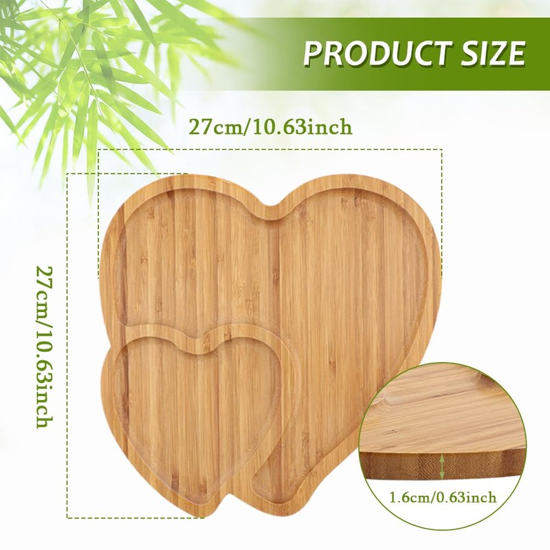 Wooden Serving Tray, Heart Charcuterie Boards for Wedding, Housewarming