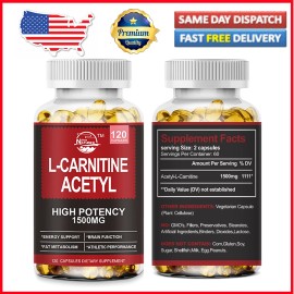 Nature's Live Acetyl L-Carnitine 1500mg, 120 Capsules - Non-GMO and Gluten Free