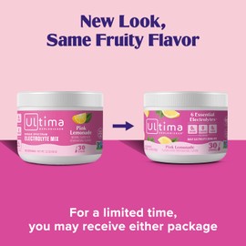 Ultima Replenisher Daily Electrolyte Powder Drink Mix – Sugar Free – Pink Lemonade, 30 Serving – Hydration Powder with 6 Key Electrolytes and Trace Minerals – Keto Friendly, Vegan, Non-GMO