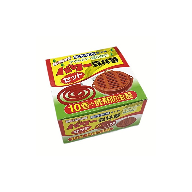 Kodama Power Forest Incense, 10 Rolls, Portable Insect Repellent Set,