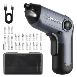 WORKPRO Electric Cordless Screwdriver with Offset Driving Shaft, 3.6V Automatic Rechargeable Screw Driver with 22PCS Bits, Battery Powered Automatic Screw Gun with LED Light & Carrying Case