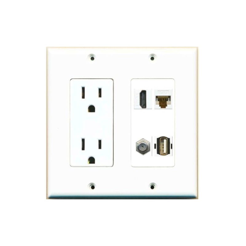 RiteAV [ 2 GANG ] 15A Duplex Power Outlet HDMI