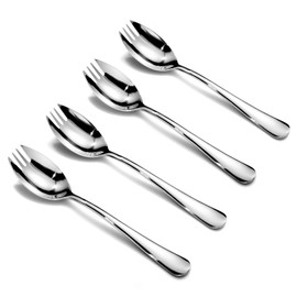 Alata Sporks, 12-Pack Food-grade Stainless Steel Sporks, 7.4 Inches Long Handle Salad Forks For Dessert, Ice Cream, Salad, Soup, Noodle, Spaghetti, Dishwasher Safe