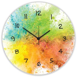 GRAVURZEILE Splash Love Wooden Wall Clock, 100% Silent, No Ticking, Completely Silent, 30 cm Diameter, Design Wall Clocks for Living Room, Bedroom and Kitchen