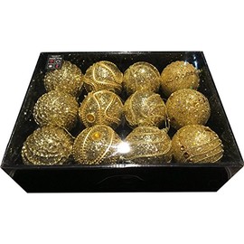 Snow White Luxury Bauble Set of 12 in Gold …
