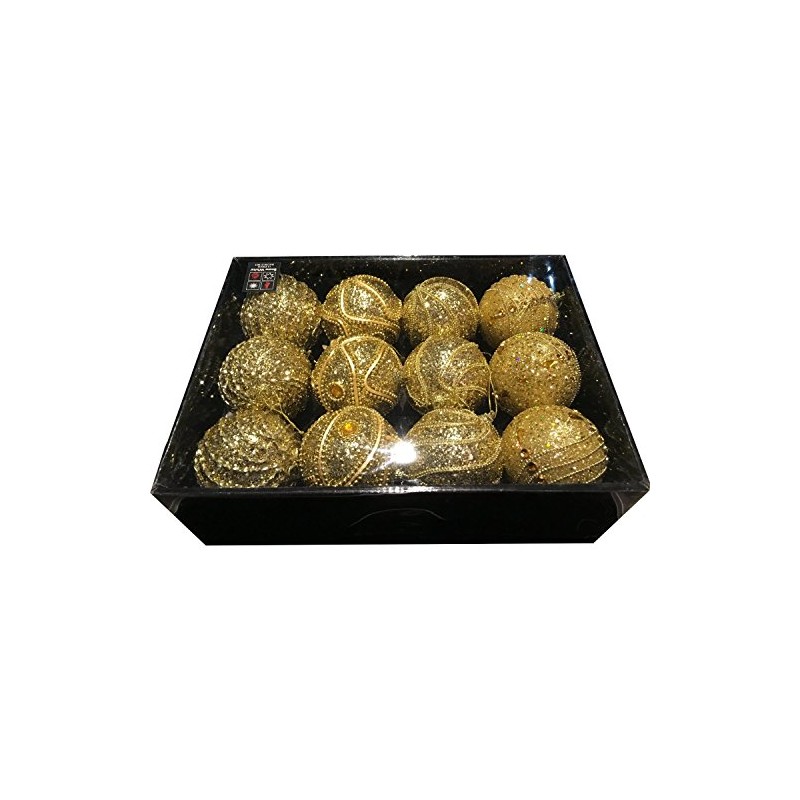 Snow White Luxury Bauble Set of 12 in Gold …