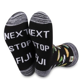 JXGZSO Fiji Trip Gift Next Stop Fiji Socks Beaches Lover Travel Gifts Fiji Vacation Socks Traveler Gift Fiji Culture Gift