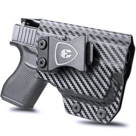 Glock 43 w/TLR-6 Holster, IWB Carbon Fiber Kydex Holster Fit: Glock 43 / Glock 43X Pistol w/TLR6 Laser Light - Not Fit MOS, Inside Waistband Concealed Carry, Adj. Cant & Retention, Right Hand