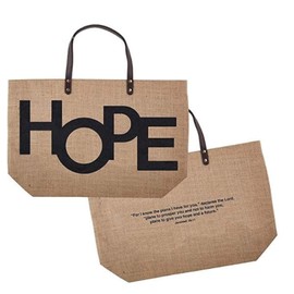 Huge HOPE Religious Quote Jute Beach Tote Bag Shopping Gym Market Weekend Travel