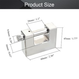 MroMax 2Pcs Keyed Different Padlock, 60mm Wide Iron Padlock with 3 Keys for Lockers, Gates and Warehouses