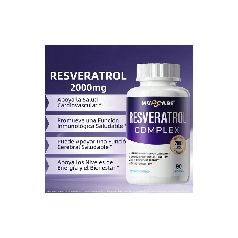 Resveratrol De 90 Cáps Con Semilla De Uva Roja Acai