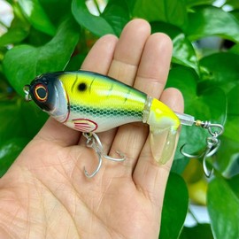 Whopper Plopper 75mm 17g Topwater Rotating Wobbler Crankbait Lure - 21 colors - Color: A