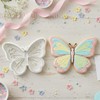 Flower Cookie Cutters Butterfly with Plunger Stamps Handle Detailed 3.5"
