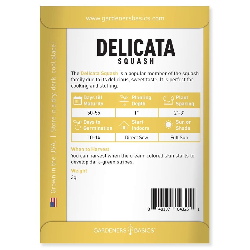 Gardeners Basics, Delicata Squash Seeds for Planting - Winter Squash