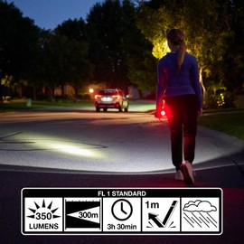 Wrap-It Storage Firefly Flashlight Ruby Red - Battery Powered Flashlight with Flashing Safety Lights for Walkers at Night with Wrist Strap and Pouch for Dog Walking Accessories