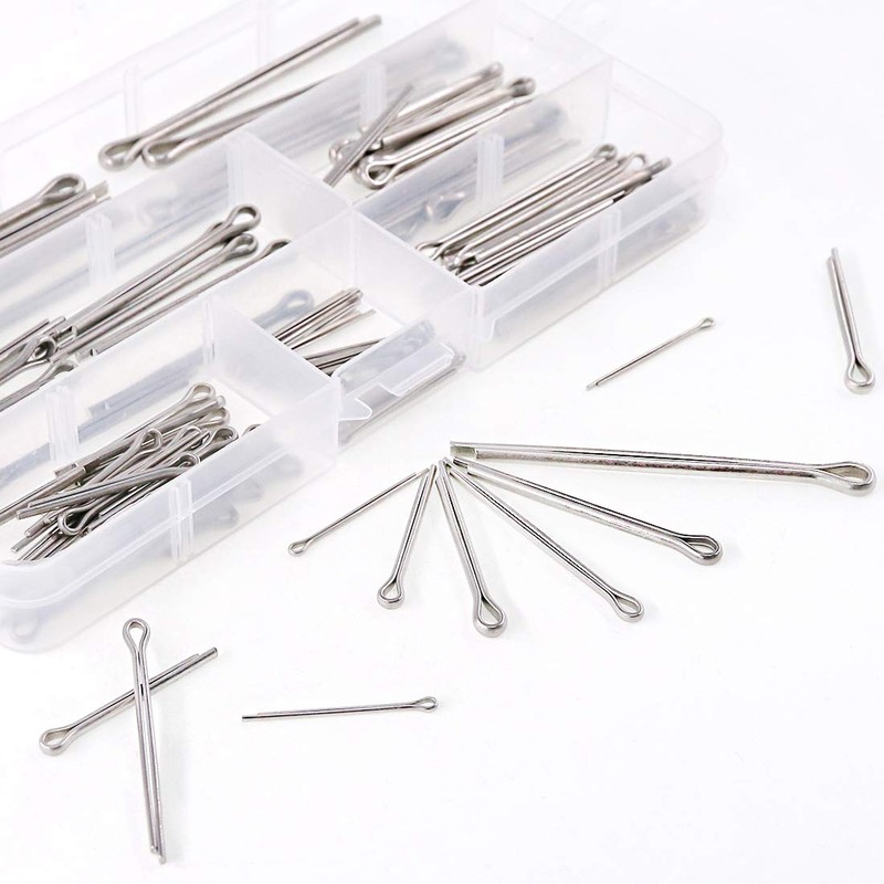 Rustark 110Pcs 6 Sizes 304 Stainless Steel Cotter Pin Clip