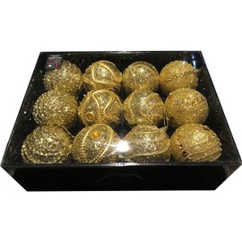 Snow White Luxury Bauble Set of 12 in Gold …