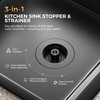 3-in-1 Kitchen Sink Strainer & Stopper, Matte Black Pop Up